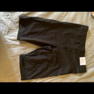 Long black bike shorts